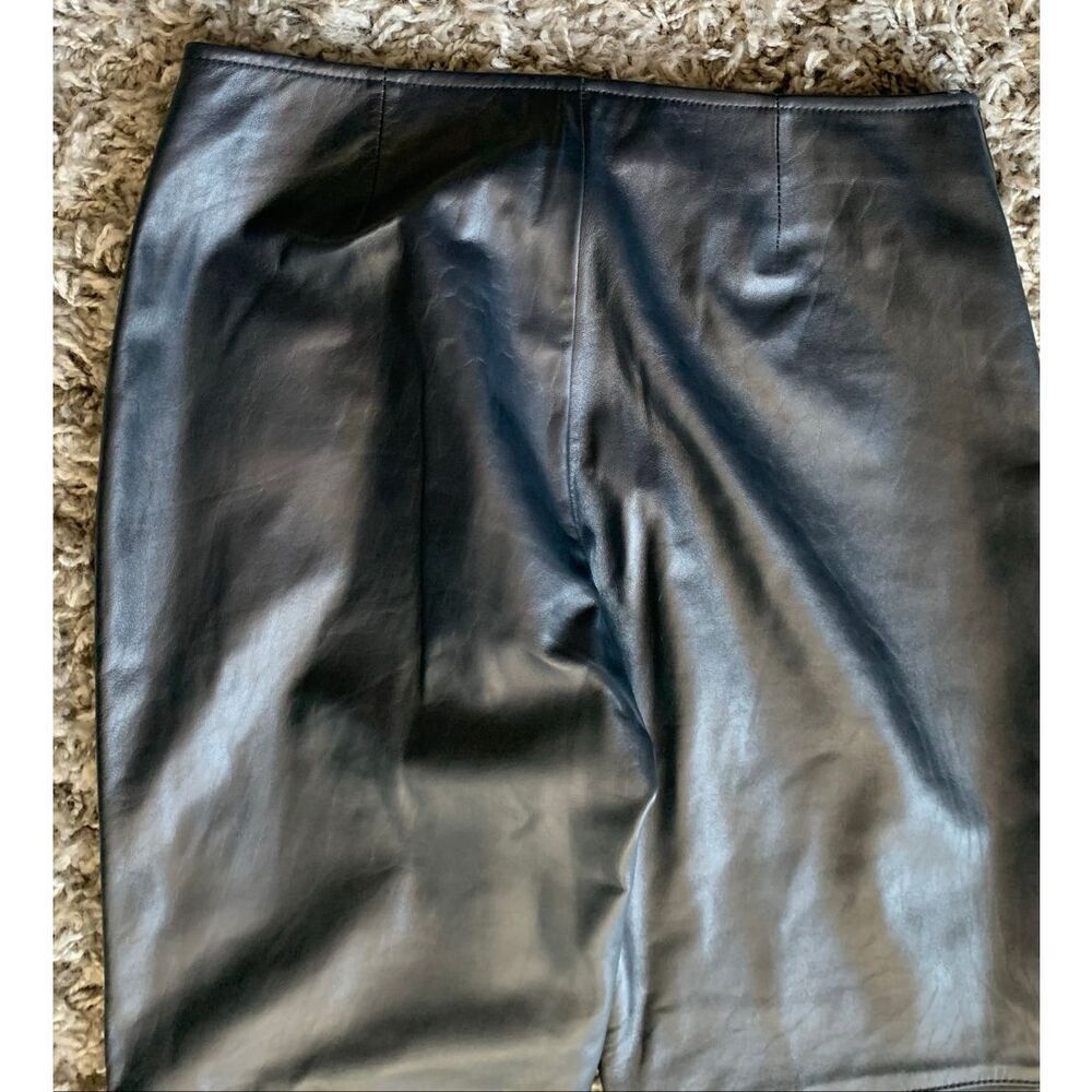 NEW nwot RALPH LAUREN SPORT navy blue TIE FRONT LEATHER VINTAGE PANTS sz 8 - Picture 9 of 11